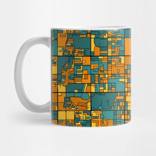 Chandler Map Pattern in Orange & Teal Mug